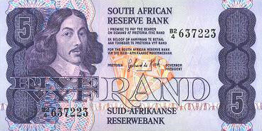 P119c South Africa 5 Rand Year ND